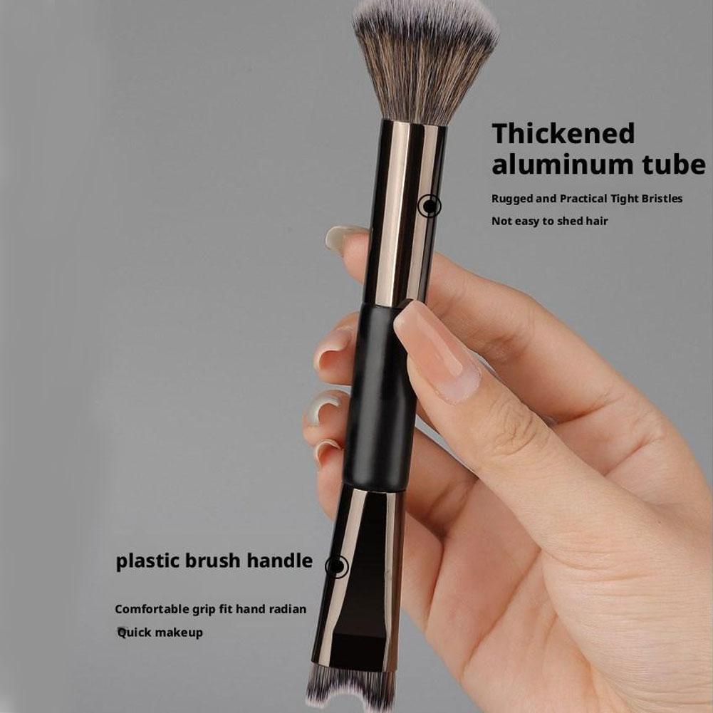 ใหม่ Double Ended U-shaped Contour Brush แปรงเงาจมูก Highlight Contour แต่งหน้า P2g8