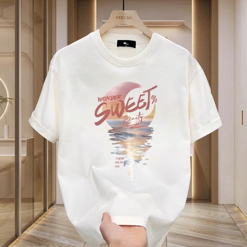 2026สไตล์ใหม่2025ผ้าฝ้ายแท้หนักผู้ชายแขนสั้นเสื้อยืดรอบคอ จุดต่ําสุด เสื้อหลวมร่างกายเสื้อยืดภายในตร