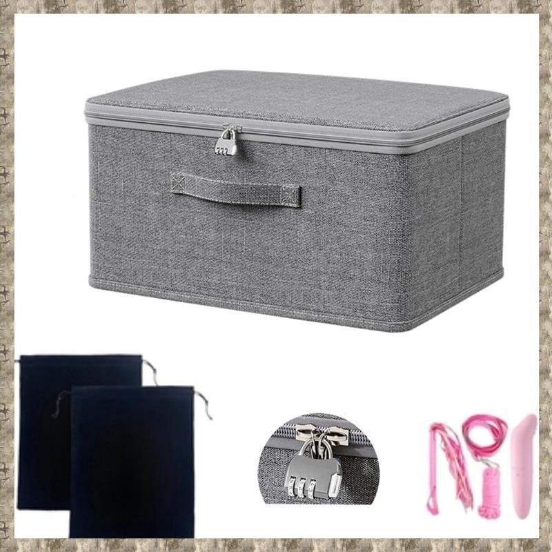 [zv0lma8i] ล็อคเกมสําหรับผู้ใหญ่ที่เก็บของเล่นกล่องล็อคถังเก็บของเล่นถุงเก็บด้วยกระเป๋าเชือกรูด 2 ใบ