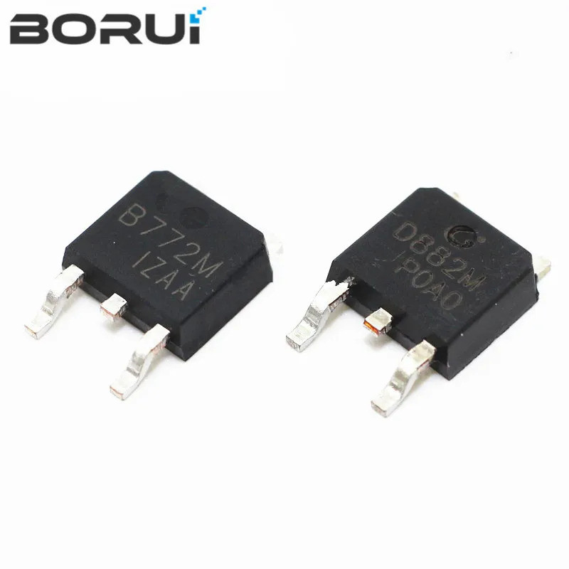 10 ชิ้น/ล็อต 2SB772 B772 2SB772M B772M 2SD882M 2SD882 D882M TO-252 40V3A SMT ทรานซิสเตอร์ชิปในสต็อก 