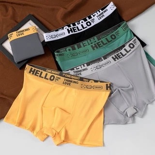 【ซื้อ 4 แถม 1】กางเกงในบ็อกเซอร์ Boxer ชุดชั้นในแฟชั่นบุรุษ กางเกงในผู้ชายขาสั้น เนื้อผ้านิ่ม ระบายอากาศได้ดี