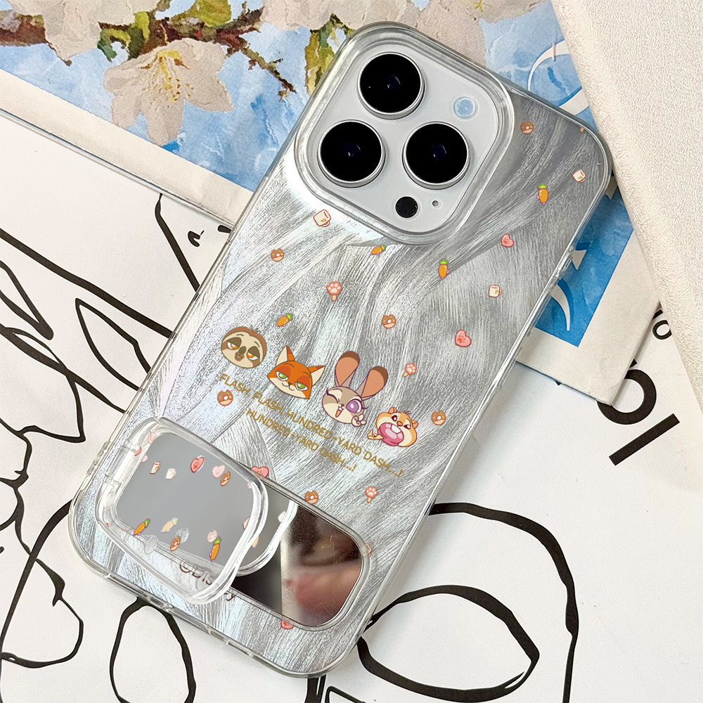 เคสโทรศัพท์หรูหราแบบตั้งกระจกลายการ์ตูนแฟชั่น For iphone 17 15 16 13 11 12 14 Pro Max 7Plus XR 16 14 15 Plus X XS MAX SE - รูปที่ 7