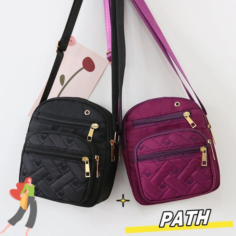 PATH Messengers Bag, Multi-Channel Crossbody Small Square Bags, Nylon Multifunctional Shoulder Bag