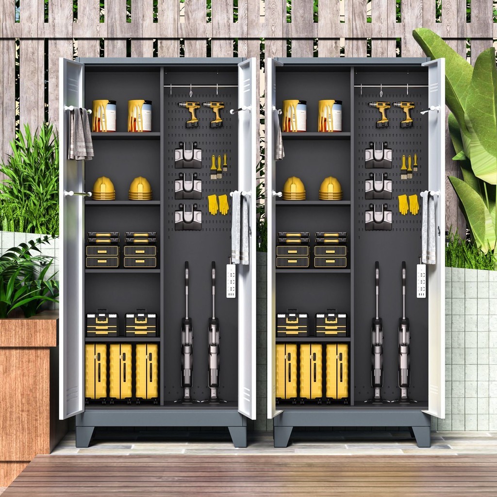 (with lock) Cleaning tool storage cabinet/storage cabinet/outdoor waterproof and sunscreen large cap