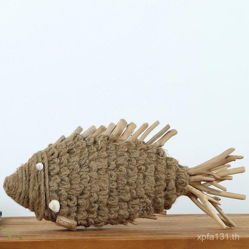 ขายส่งไม้เชือกป่านเครื่องประดับปลาห้องนั่งเล่น Handmade Driftwood งานฝีมือตกแต่งบ้านของขวัญสร้างสรรค