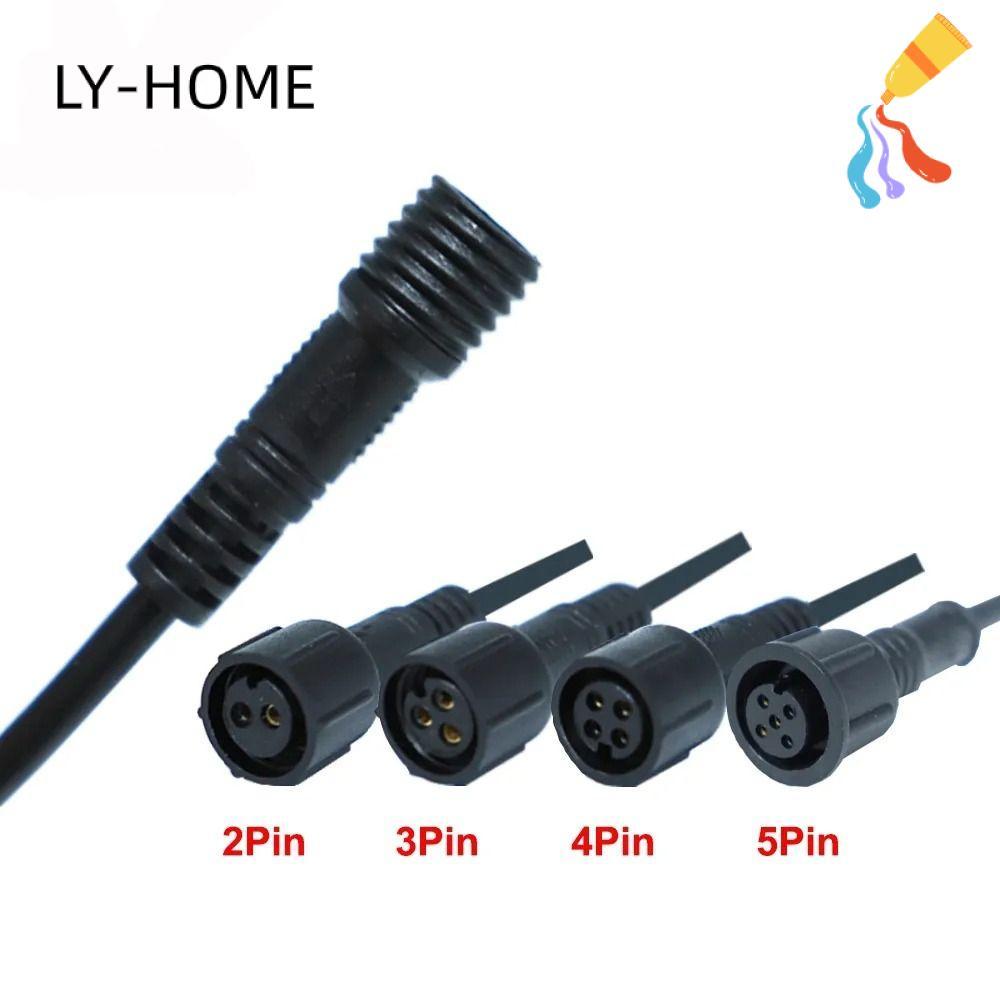 LIAOYING 2Pin 3Pin 4Pin แจ็ค, IP67 20 ซม.ชายหญิง LED Connector, สายสีดํา 2Pin 3Pin 4Pin สายไฟกันน้ํา