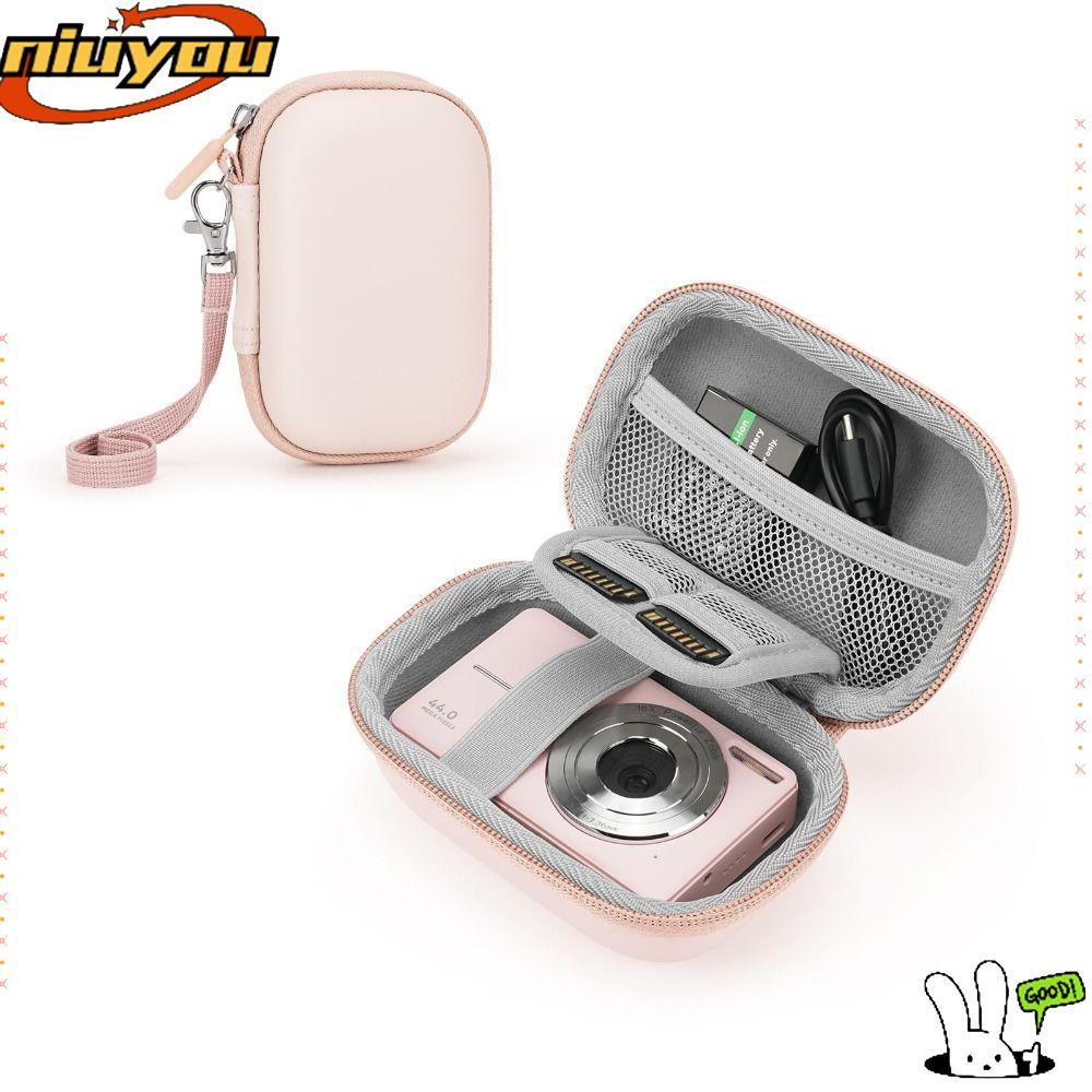 NIUYOU ที่เก็บกล้อง, EVA Shell Plush Padding กระเป๋าเดินทาง,แบบพกพากันกระแทกกันน้ํา Anti-fall SD Car