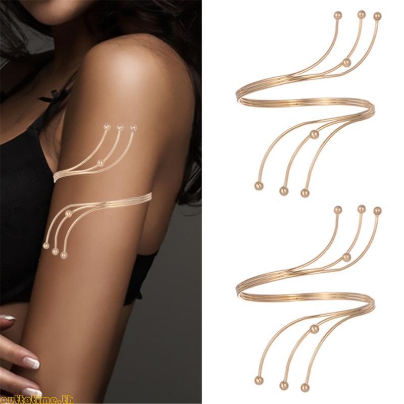 Time Open Cuffs Upper Arm Bracelet Cuff Bracelet Smooth Edged Electroplated Armwear