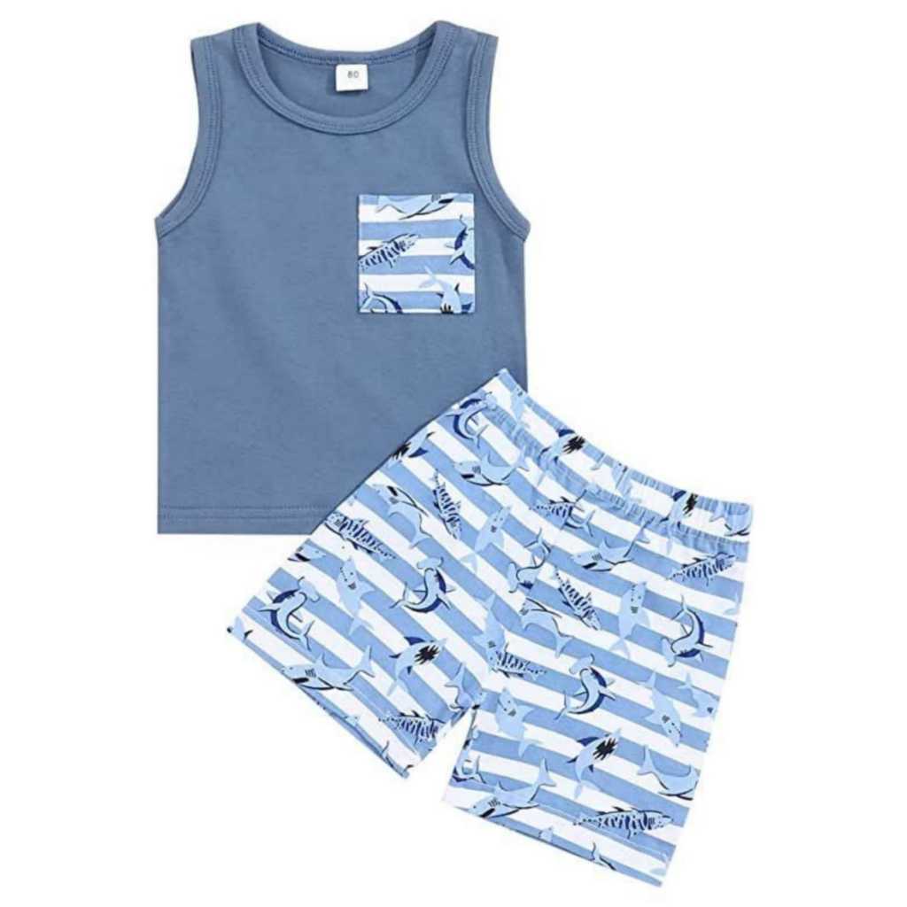 Mamiri BABY SHARK Childrens SINGLET พร้อมกระเป๋าสุดเท่