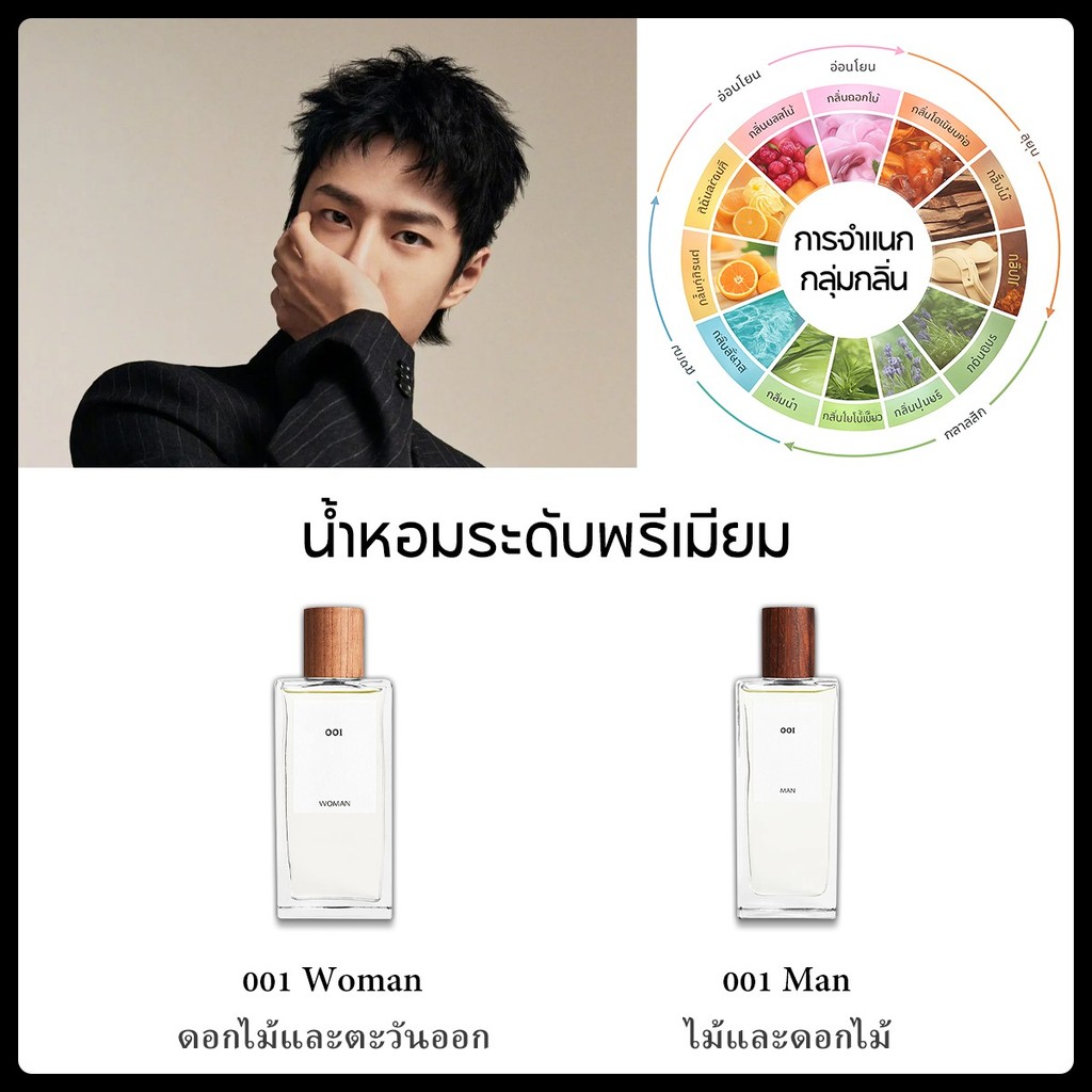 【สินค้าจุด 🚚ของแท้🛡️】 001 Man& 001 Woman EDT โทนอากาศยามเช้า หอมเบาๆ ใช้ได้ทั้งชายหญิง โทนยูนิเซ็กส์