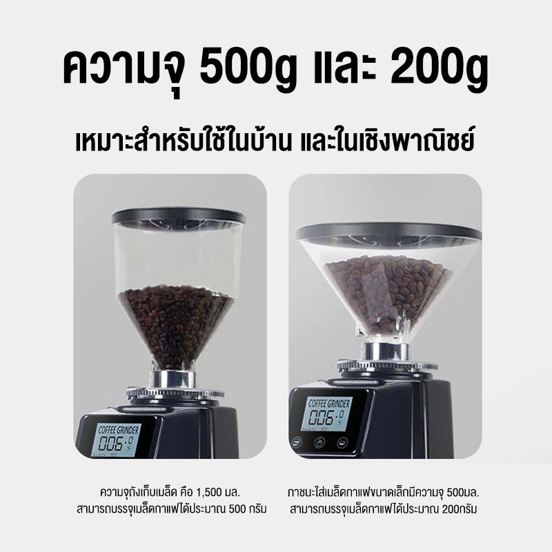 LENODI Coffee grinder เครื่องบดกาแฟ  เครื่องบดเมล็ดกาแฟ เครื่องไฟฟ้า แบบปรับได้ระดับและมืออาชีพ จอ LCD ปรับ 19 ระดับ - รูปที่ 2