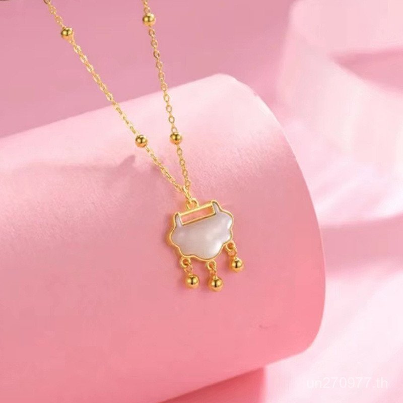 สร้อยคลาวิเคิลเงิน 925 มุกแม่เหล็กสไตล์หรูหรา Ruyi TQ0L