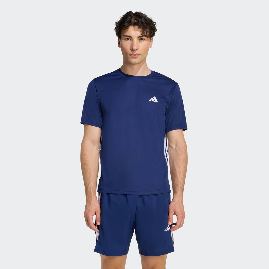 adidas Gym & Training เสื้อยืด WORKOUT ESSENTIALS BASE 3-Stripes ผู้ชาย สีน้ำเงิน KD0701