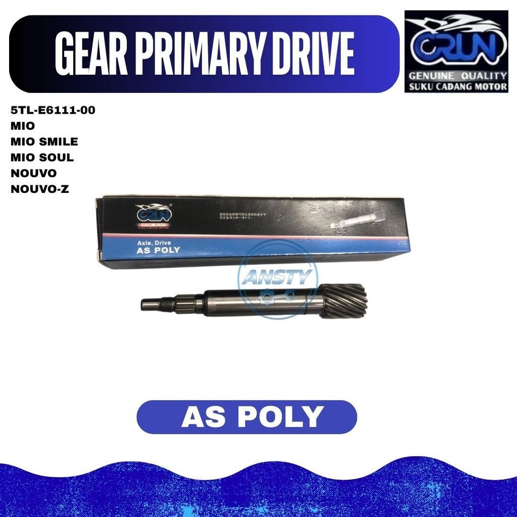 CRUN 5LW-E611-00 เพลาดึง / เพลาโพลี / Yamaha MIO / MIO SOUL / MIO NEW / MIO SMILE / NOUVO Z