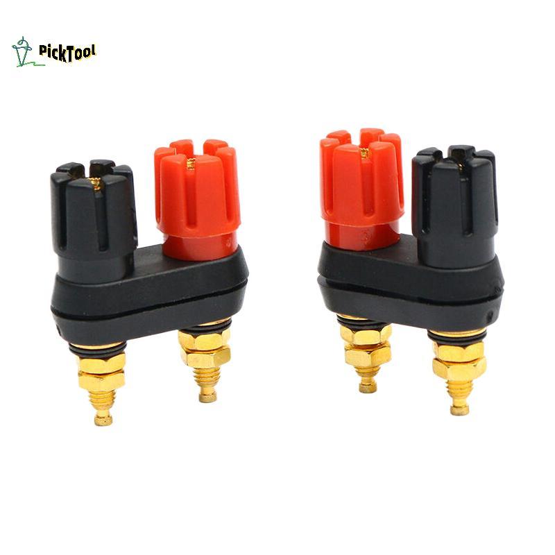 ขายร้อน< ลําโพง Banana Plug Terminal Connector Banana Socket Dual Female Banana Plug สําหรับลําโพงเค