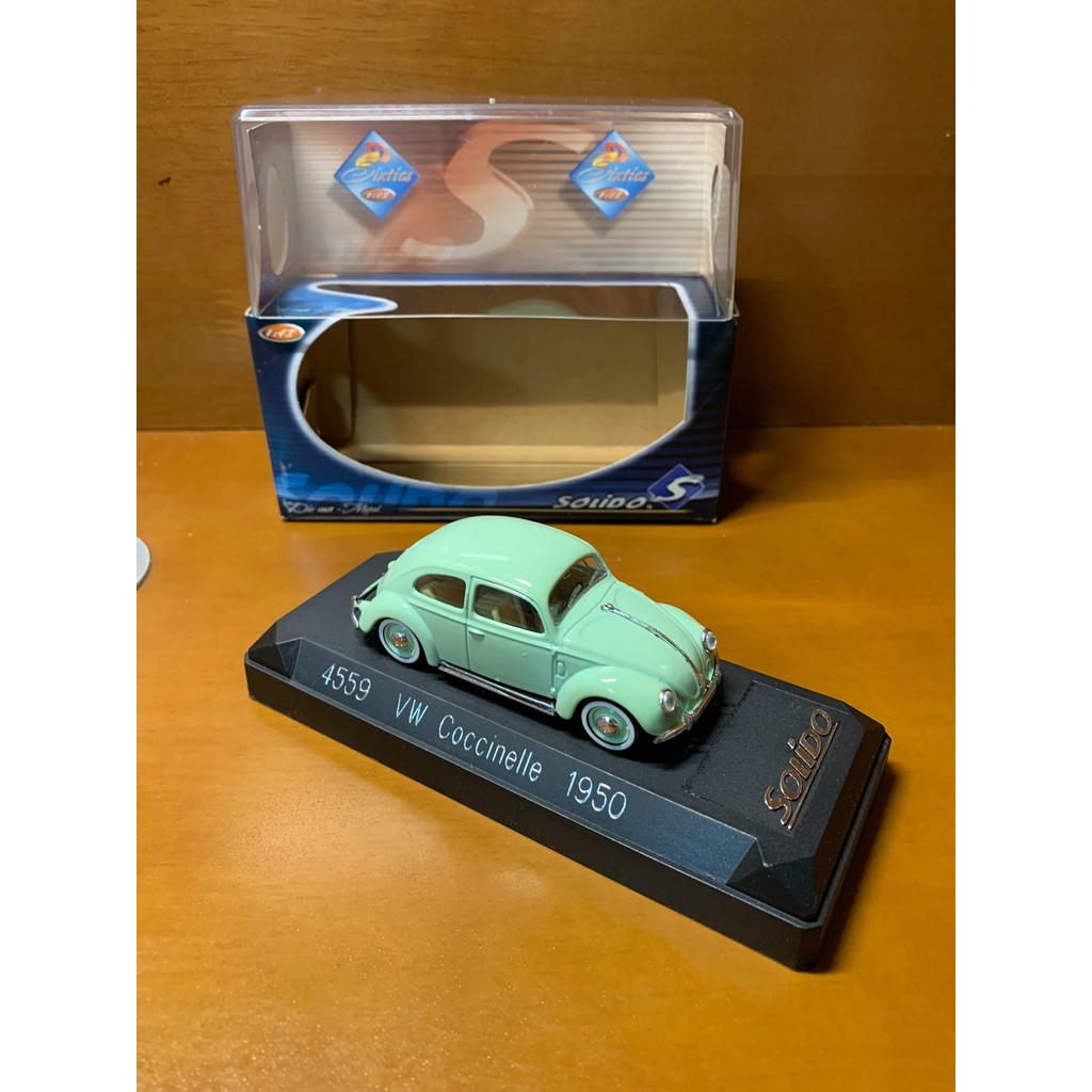 Solido 1/43 VW Coccinelle 1950 Model Alloy Car Model, Classic Beetle, with Original Display Base and