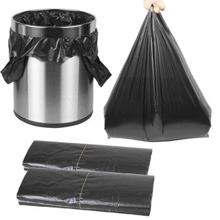 【สามารถแขวนผนังได้ รุ่นทั่วไป ถุงสีดำ】50 ชิ้น ถุงขยะ มีหูหิ้ว 40 x46 cm HDPE คุณภาพ ไม่รั่วไม่ขาด trash ถุงดำ