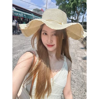 Nemo🌸# (MK-24)ถักหมวกกันแดดสำหรับชาวประมง สวมใส่เที่ยวชายทะเล สำหรับผู้หญิง มีให้เลือก 3 สี สไตล์เกาหลี