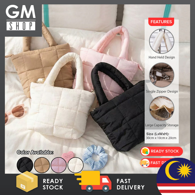GMshop Puffy Bag Zippered Tote Bag Crossbody Sling Bag Women Casual Shoulder Bag Adjustable Beg Wani