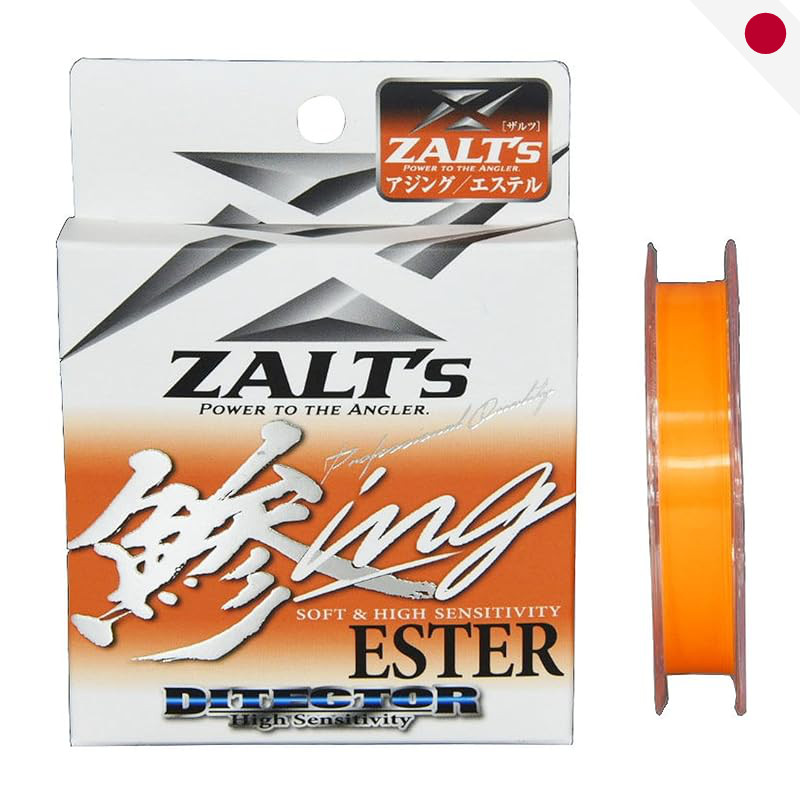 Zalt's Ajing Detector Ester Fishing Line - Ultra Sensitive Soft Type Neon Orange Japan