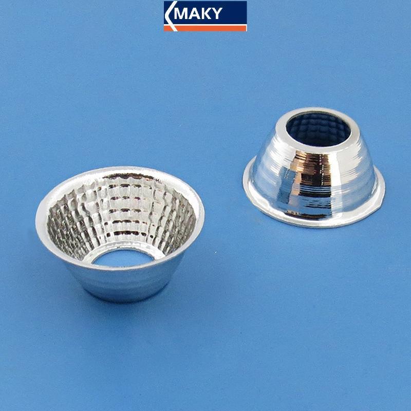 MAKY 1 ชิ้น 20-126 มิลลิเมตร 15-120 องศาโคมไฟสะท้อนแสงชามสําหรับ DIY Light Optical LED Aluminium Reflector ถ้วยสําหรับ COB โคมไฟลูกปัด TH