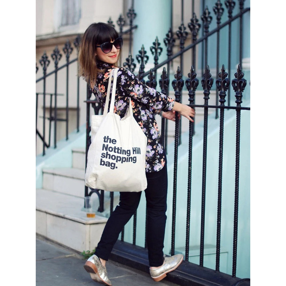 พร้อมส่ง สินค้าของแท้ British Notting Hill Notting Hill Hill Merchanted Canvas Bag Bag Classic Lette