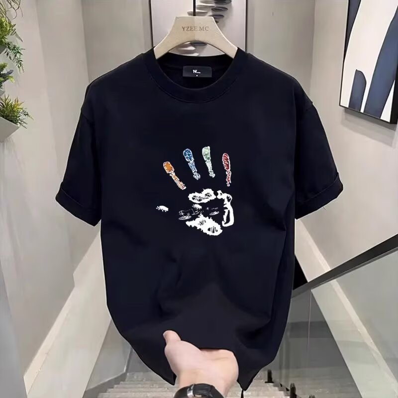 2026สไตล์อเมริกันRuffianหล่อผ้าฝ้ายหนักแขนสั้นเสื้อยืดชายหนุ่มผู้หญิงสไตล์ฤดูร้อนIns Street Wear Str