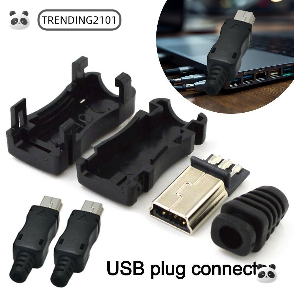 กําลังมาแรง Mini USB Male Connector, DIY Mini USB Jack USB 2.0 Jack, 5Pin Plug Socket Micro Male USB