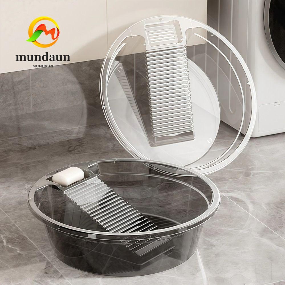 MUNDAUN อ่างทําความสะอาดชุดชั้นใน, อ่างล้างหน้าความจุขนาดใหญ่แบบหนา, อ่างซักผ้าอเนกประสงค์ที่ใช้งานได้จริงกันลื่น 2IN1 ซักผ้าซักมือเสื้อผ้า