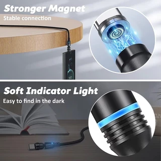 3A Fast Charging Rotatable Magnetic Charging Cable Type C Micro USB Data Cable For iPhone Xiaomi Oneplus Oppo Realme 540