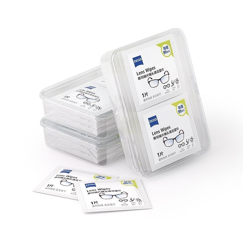 ZEISS ZEISS Anti-Fog Decontamination Wipes เลนส์แบบใช้แล้วทิ้งทําความสะอาดแว่นตาผ้าผ้าเช็ดทําความสะอ