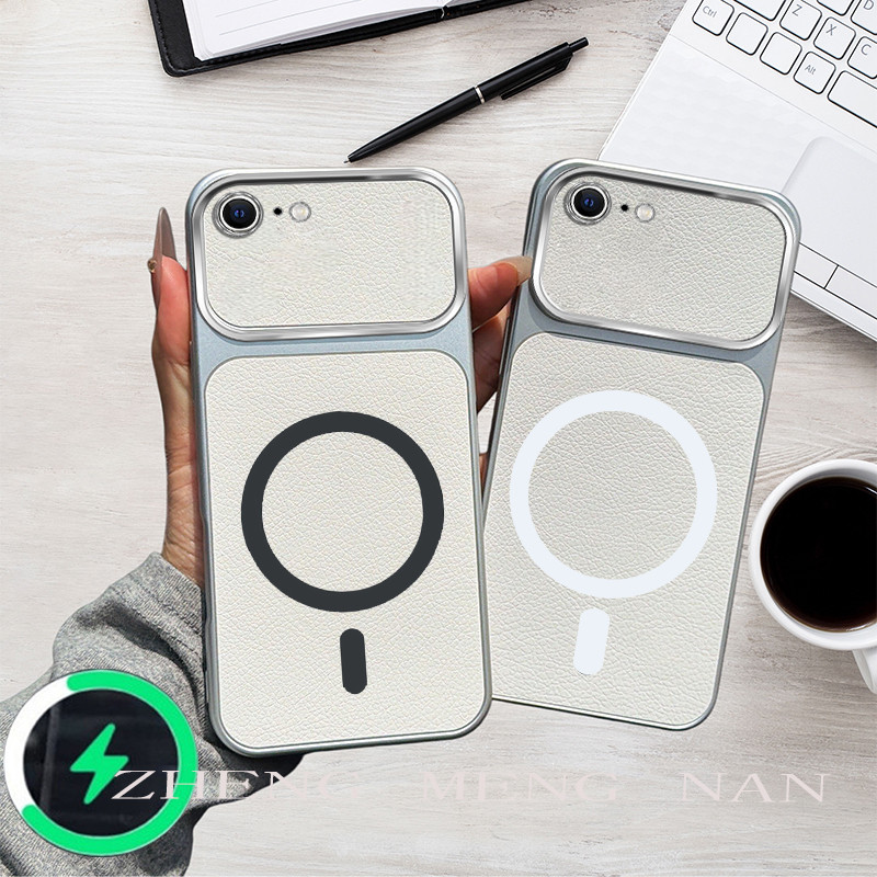 เหมาะสําหรับ iPhone 6 6s 7 8 6 plus 6s plus 7 8 plus หนังใหม่รูปแบบสีขดลวดแม่เหล็กซิลิโคน TPU เคสโทรศัพท์แบบนิ่ม 0054