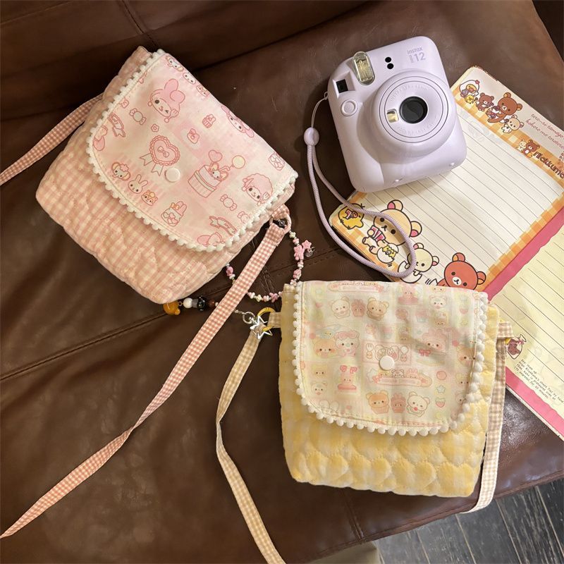 น่ารัก Rilakkuma กระเป๋ากล้องโพลารอยด์หญิงกระเป๋าเก็บเครื่องสําอางไหล่ Messenger กระเป๋า Anti-Collis