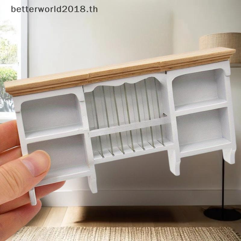 [bet] 1 ชิ้น 1/12 ตุ๊กตาไม้ชั้นวางของเฟอร์นิเจอร์ขนาดเล็กแขวนผนังตู้สําหรับบ้านตุ๊กตาตกแต่งห้องรับปร