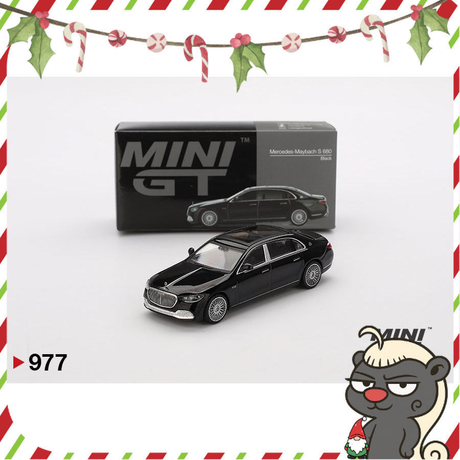 โมเดลรถ Mini GT 1:64 Mercedes-Maybach S 680 สีดํา 977