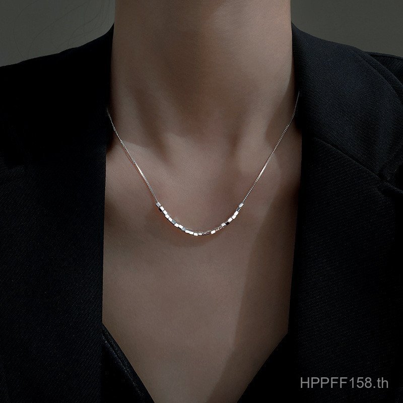 Simple Cool สไตล์ฤดูร้อน ins Clavicle Chain s925 เรขาคณิตเงินสเตอร์ลิงขนาดเล็ก Niche Design สร้อยคอห
