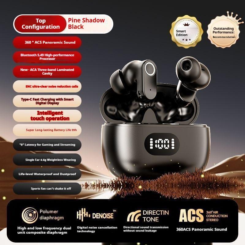 พร้อมระบบตัดเสียงรบกวน ANC TWS บลูทูธ V5.4 พร้อมระบบเสียงสเตอริโอ HiFi หน้าจออัจฉริยะ