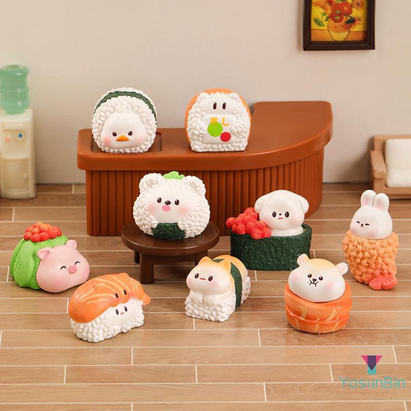 YosunBin] การ์ตูนน่ารักซูชิหมูสุนัขสัตว์Figurinesแฟชั่นMiniature Desktopเครื่องประดับรถDIYอุปกรณ์ตกแต่งเด็กของขวัญใหม่