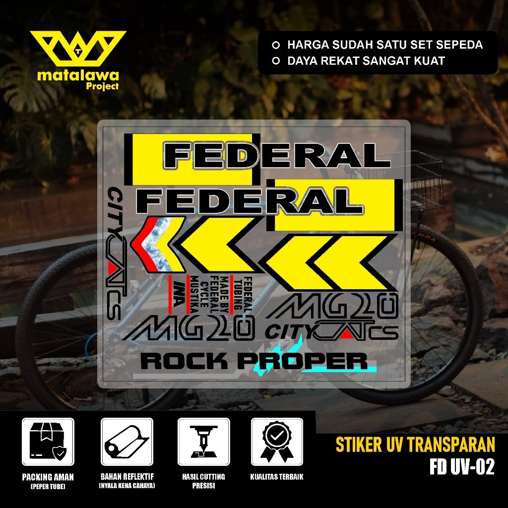FEDERAL UV TRANSPARKENT STREET CITY CAT MG 20 CS MTB จักรยาน Pussycat SX ชุด 02