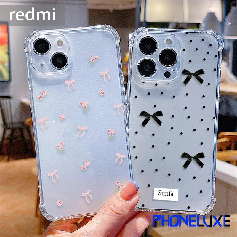 สําหรับ Redmi 9A 12 10C 13C หมายเหตุ 10 11 จุดและโบว์กรณี 9 A3 9T 12C 14C 9C 10 13 หมายเหตุ 11pro หม