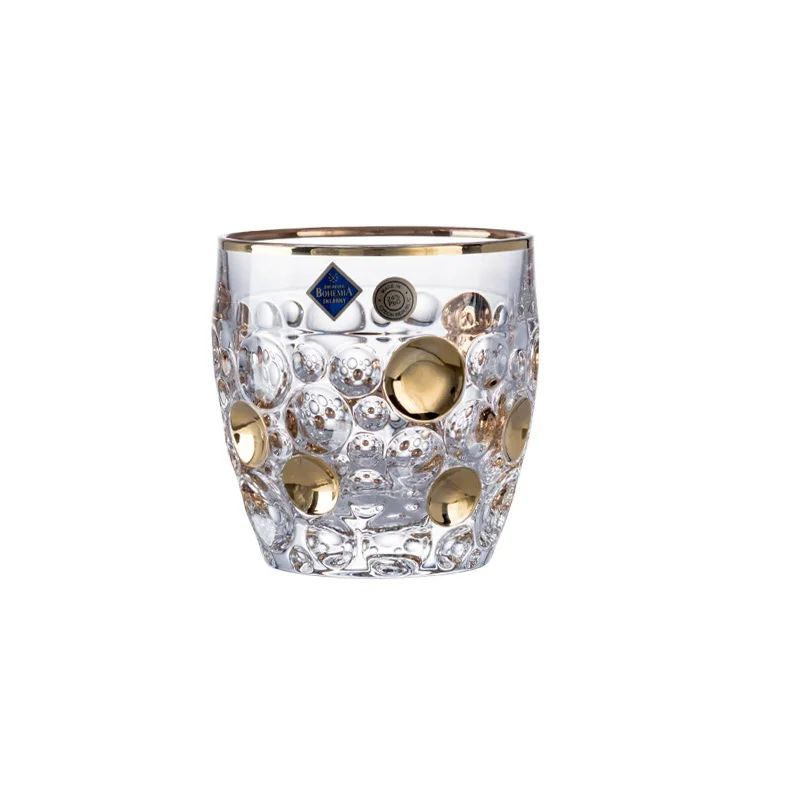 ถ้วยไวน์ส่วนบุคคลพร้อมคริสตัลทองปิดทอง, แว่นตา XO Whisky, Brandy Snifters Vasos, แก้วไวน์