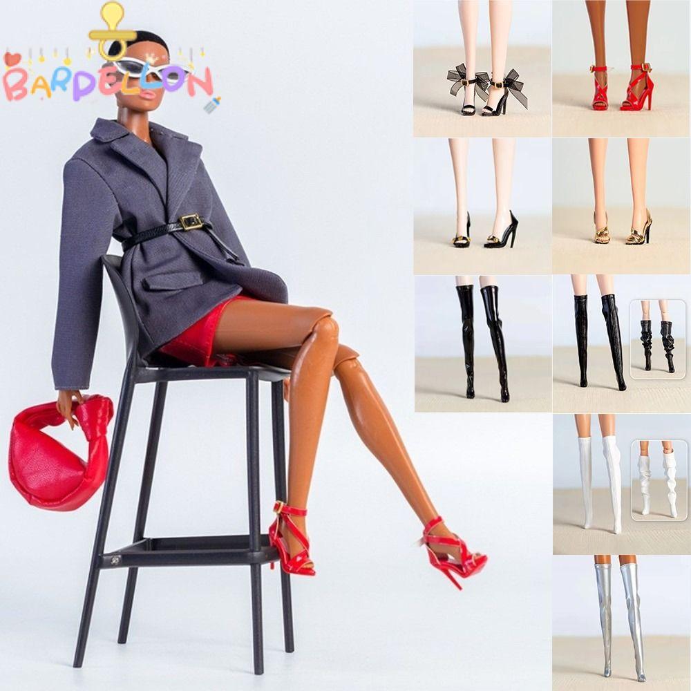 BARPELLON รองเท้าตุ๊กตา, รองเท้าส้นสูงทําด้วยมือประณีต, แต่งตัว 1/6 Supermodel ตุ๊กตา BJD รองเท้าตุ๊กตาอุปกรณ์เสริม