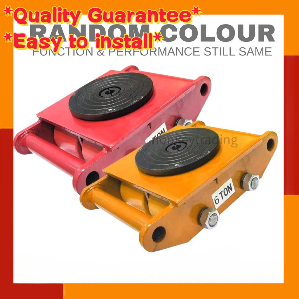 360° Rotating Lift Cargo Trolley 6 Tons Heavy Duty Machinery Transporter Wheel Trolley Pulley Roller