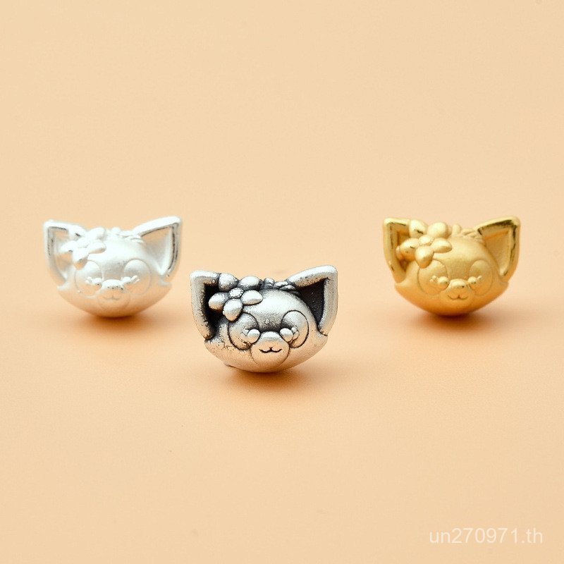 Hard Silver อุปกรณ์เสริม DIY Fox Handmade 3D เงินสเตอร์ลิงถัก Spacer ลูกปัดอุปกรณ์เสริมสร้อยข้อมือลู