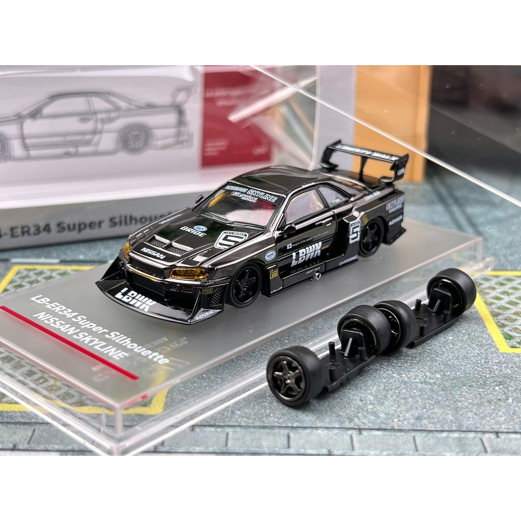 พร้อมสต็อก CM 1: 64 Nissan Nissan GTR ER34 Skyline Skyline Alloy Car Model