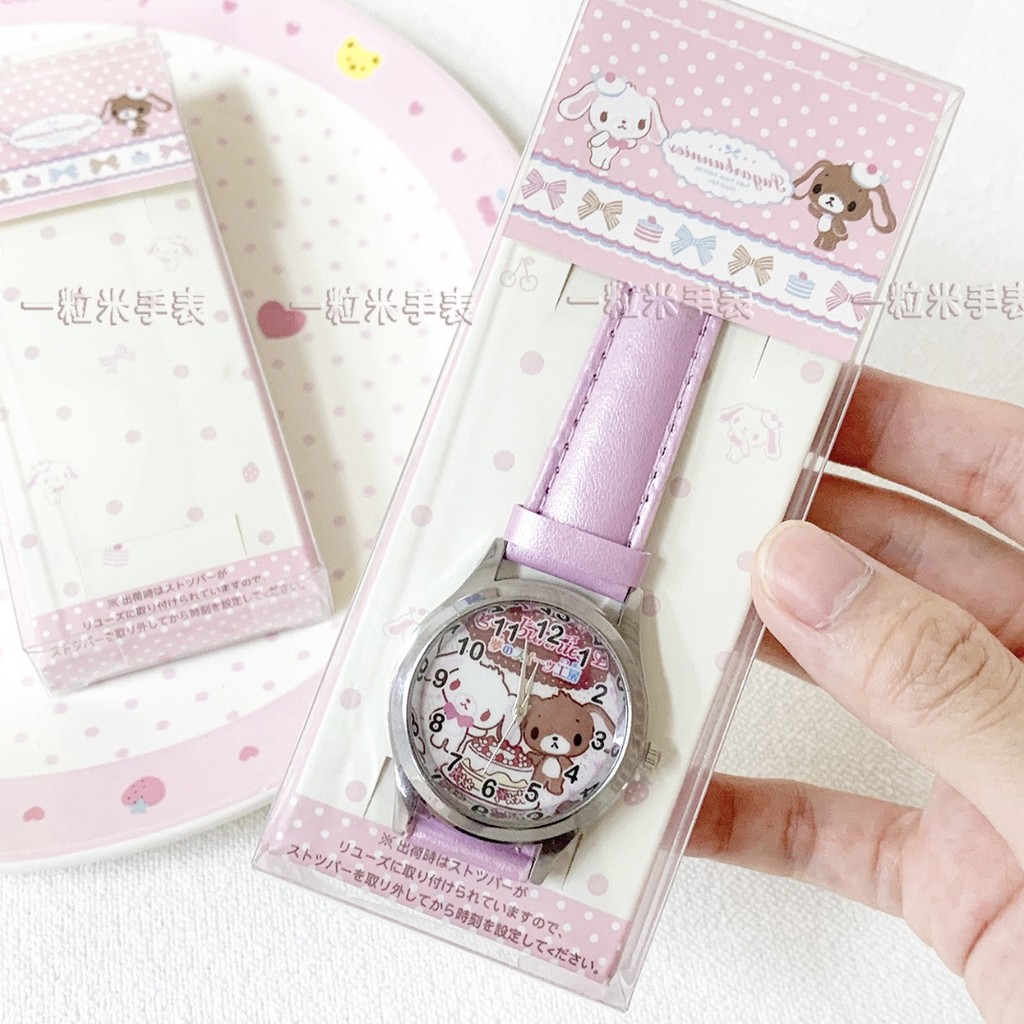 ขนม กระต่ายนาฬิกานักเรียนหญิงมัธยมต้นสอบนาฬิกาข้อมือนาฬิกาควอตซ์สุภาพสตรีเงียบหน้าปัด ซานริโอ ของขวัญวันเกิด 12.