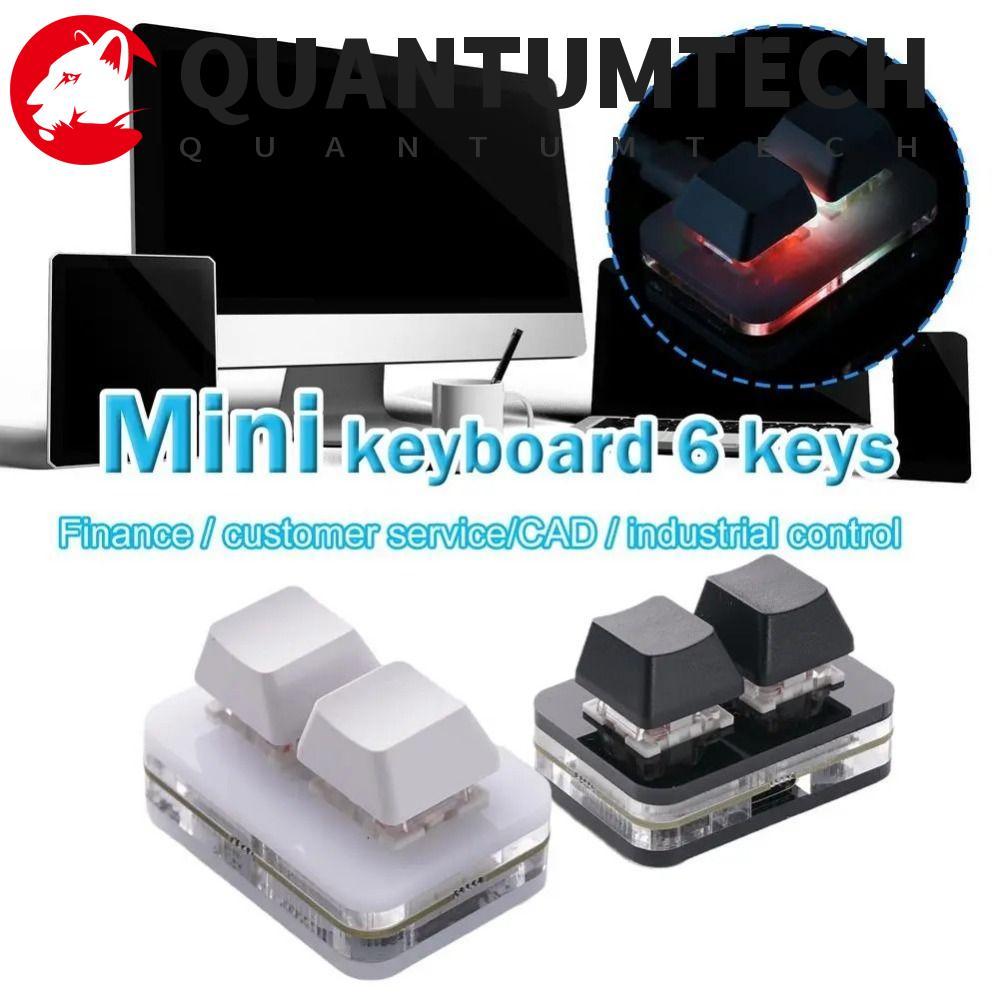 QUANTUMTECH Copy Paste ปุ่มกด, อะคริลิค Mini Custom Mini 2 คีย์, Hot Swap Type-c อินเทอร์เฟซความสว่า