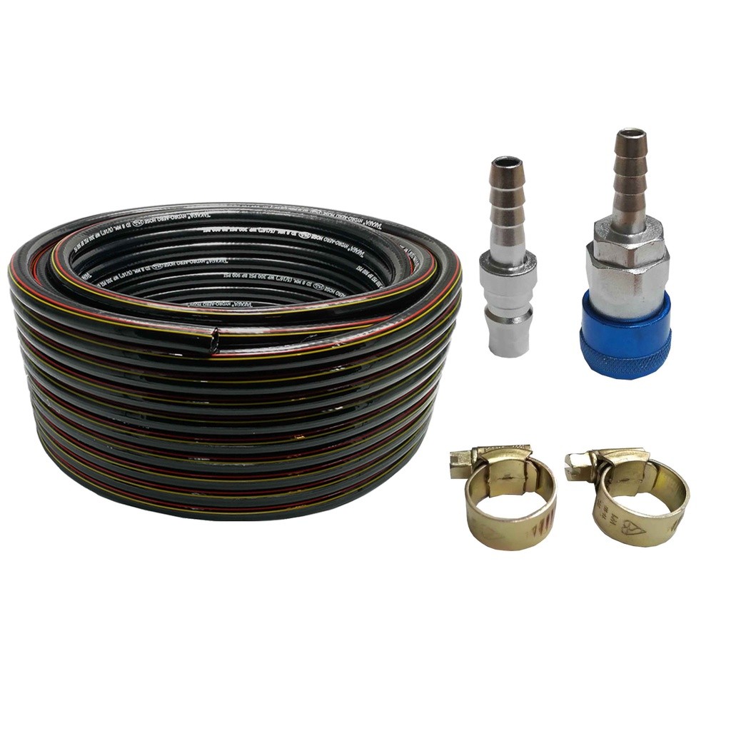 สายลม PVC Takara 1/4 นิ้ว (6.3 มม.) ยาว 5 เมตร พร้อมหัวต่อคอปเปอร์ ทนแรงดันสูง และสายรัดลม 2 ชิ้น : สายลมพีวีซี ปั๊มลม - รูปที่ 3