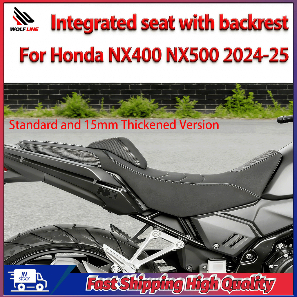 รถจักรยานยนต์ One-piece เบาะรองนั่งสําหรับ Honda NX400 NX500 2024-2025 เบาะรองนั่งหนา 15 มม.