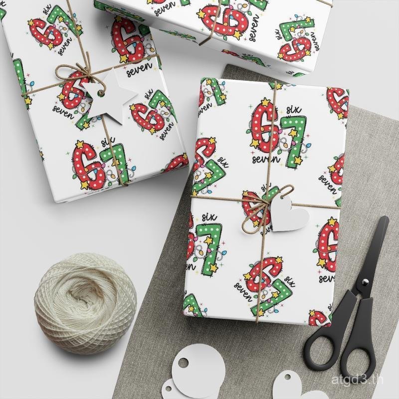 Meme 67 ห่อของขวัญคริสต์มาสตลก, ห่อของขวัญตลก Meme ใหม่, กระดาษห่อสําหรับวันเกิด, 67 meme กระดาษห่อค